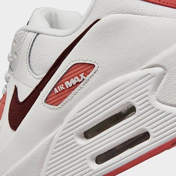 NEW NIKE AIR MAX 90 LV8 SE Platform Women Sneakers Shoes White Red size 8 - Picture 4 of 7